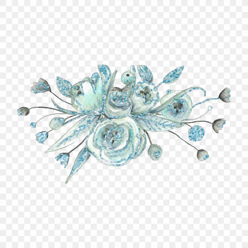 Blue Flower Aqua Teal Image, PNG, 2289x2289px, Blue, Aqua, Body Jewelry, Brooch, Crown Download Free