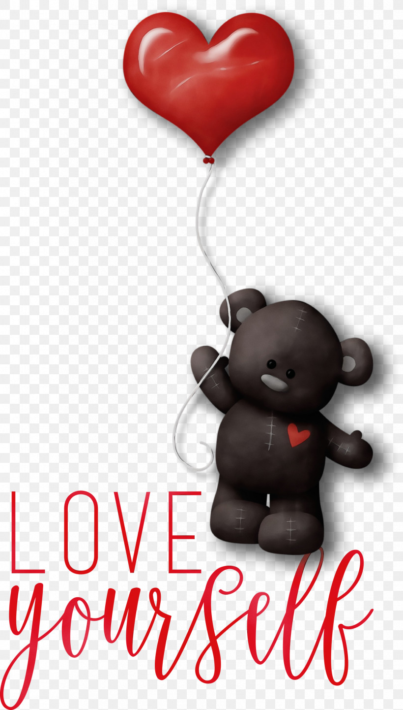 Teddy Bear, PNG, 1705x3000px, Love Yourself, Balloon, Heart, Love, M095 Download Free