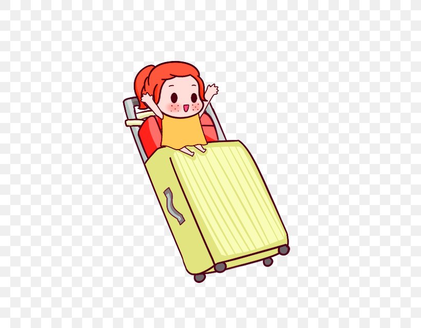 Cartoon Suitcase Q-version Illustration, PNG, 640x640px, Watercolor, Cartoon, Flower, Frame, Heart Download Free