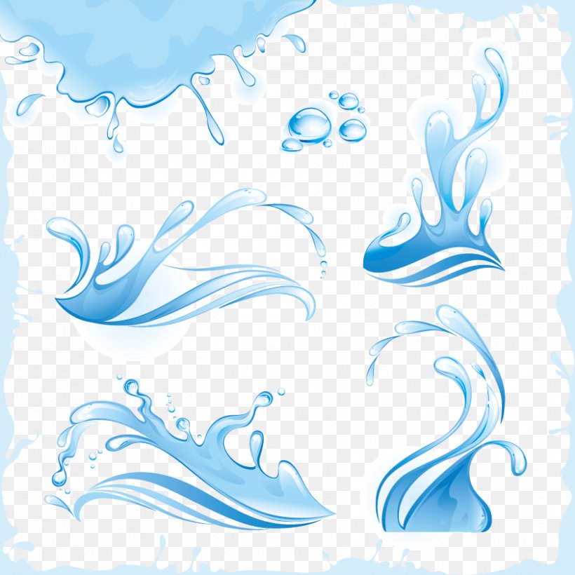 Water Wave Splash Drop, PNG, 842x842px, Water, Aqua, Azure, Black And White, Blue Download Free