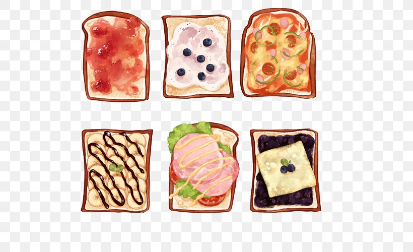 Open Sandwich Breakfast Bacon Sandwich Pancake Melt Sandwich, PNG, 500x500px, Open Sandwich, Art, Bacon Sandwich, Bread, Breakfast Download Free