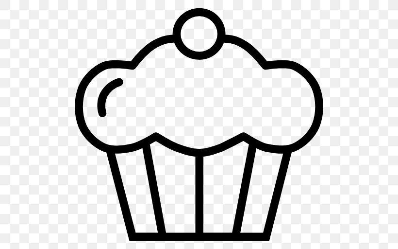 Cupcake Ice Cream Bakery Birthday Cake, PNG, 512x512px, Cupcake, Bakery, Baking, Birthday Cake, Black And White Download Free