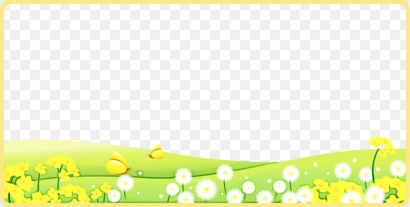 Green Yellow Line Leaf Grass, PNG, 1429x722px, Dandelion Frame, Floral Frame, Flower Frame, Grass, Green Download Free