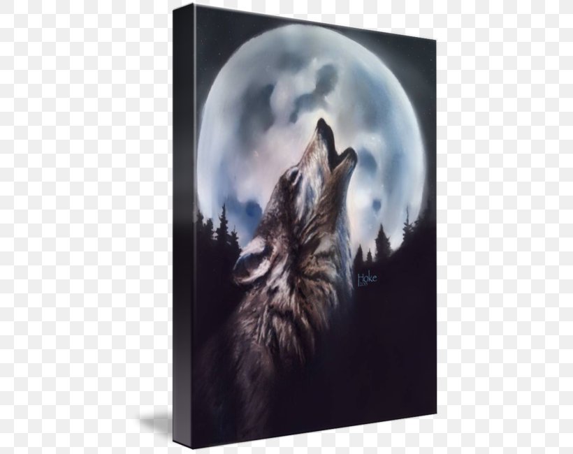 Gray Wolf Art Moon Printmaking, PNG, 443x650px, Gray Wolf, Abstract Art, Art, Artist, Canvas Download Free