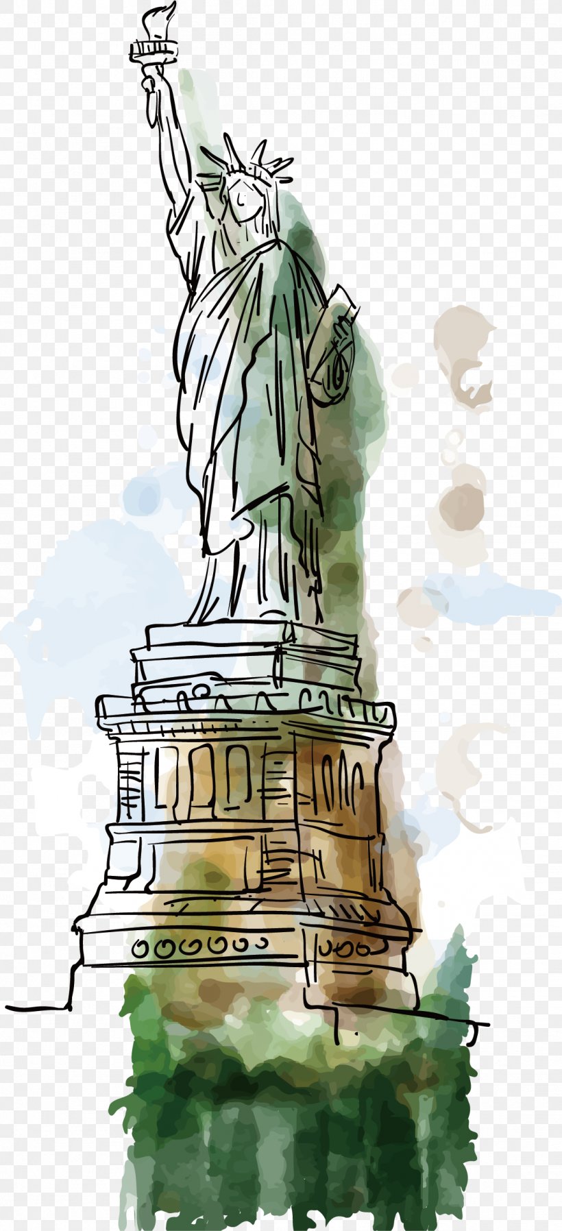 Statue Of Liberty, PNG, 1139x2496px, Drawing, Art, Cartoon, Character, Fiction Download Free