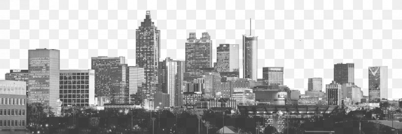 Downtown Atlanta Skyline Black And White Cityscape Photograph, PNG, 900x300px, Downtown Atlanta, Atlanta, Black And White, Building, City Download Free