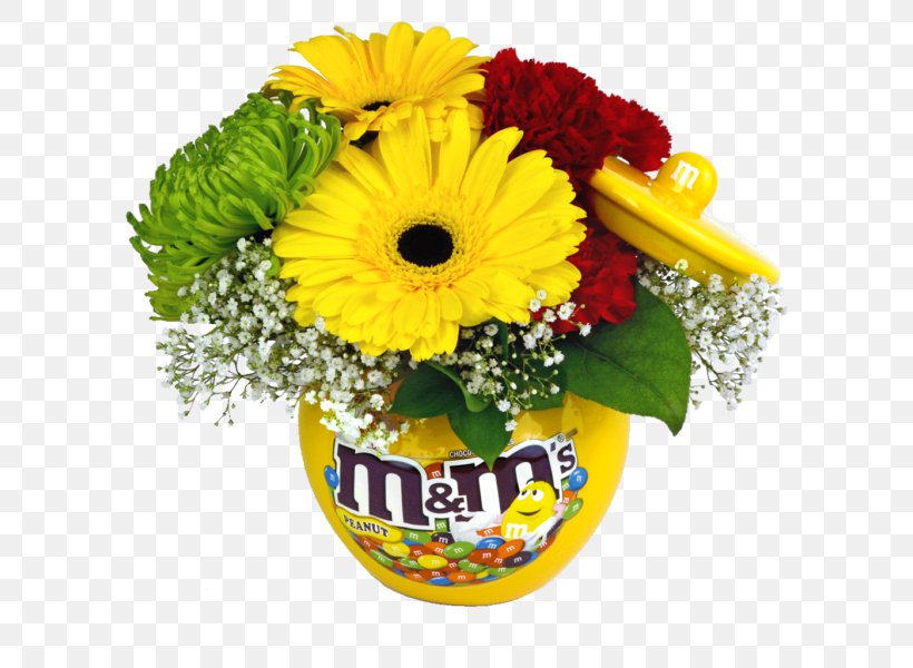 Flower Bouquet M&M's Floral Design Cut Flowers, PNG, 600x600px, Flower Bouquet, Birthday, Bowl, Candy, Ceramic Download Free