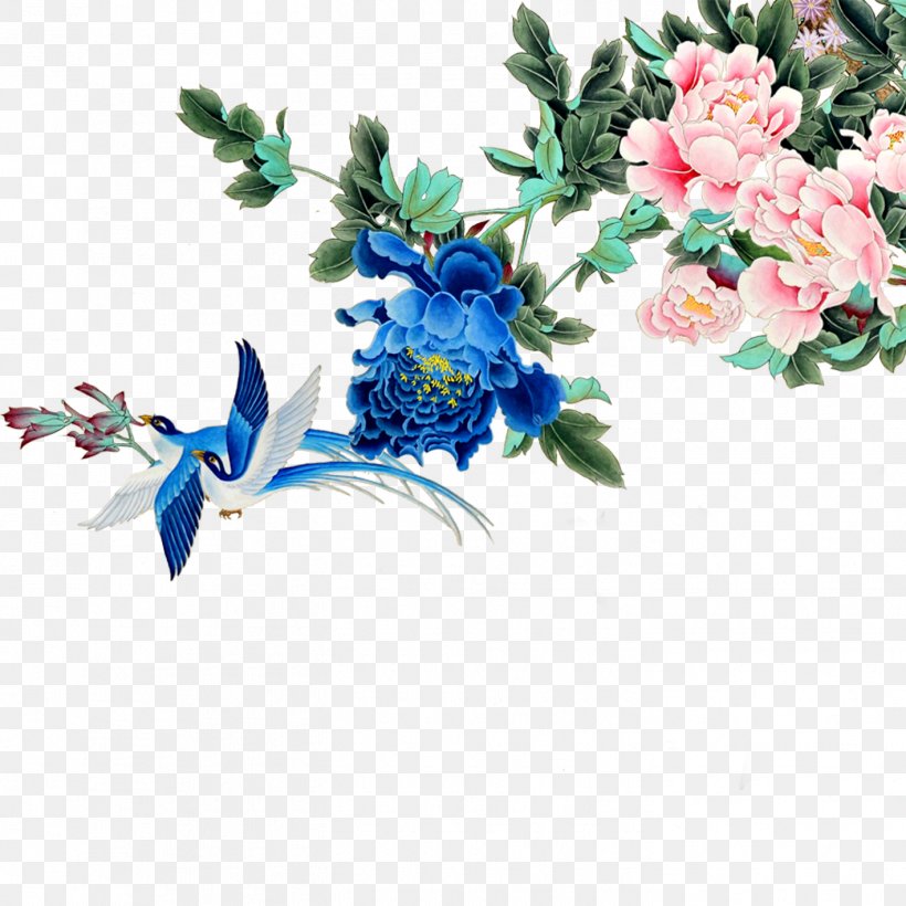 Flower Download, PNG, 1417x1417px, Bird And Flower Painting, Art, Artificial Flower, Blue, Branch Download Free