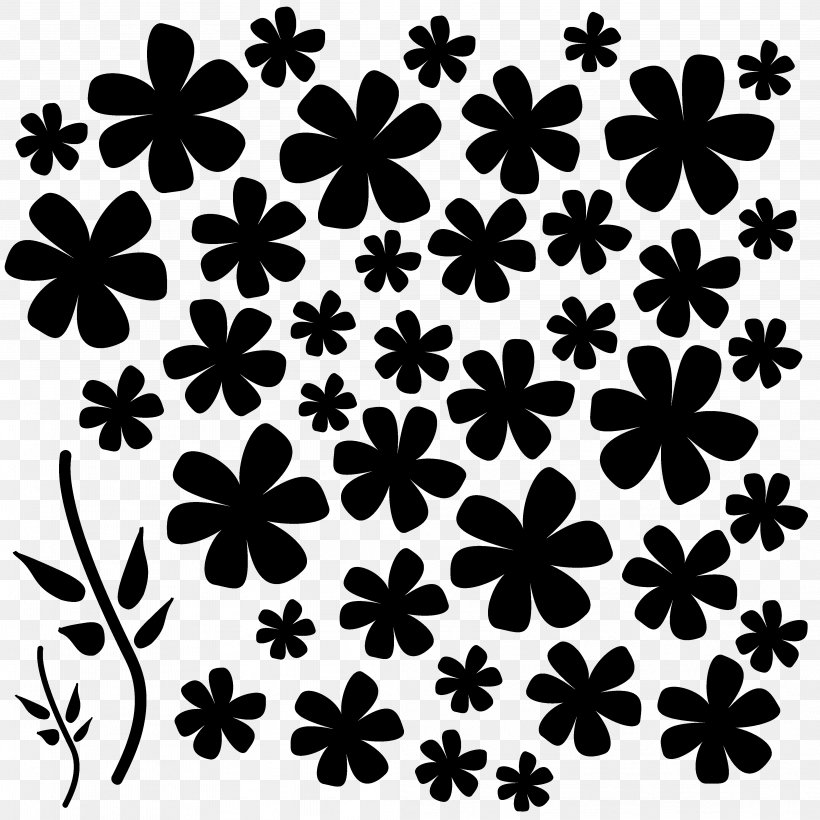 Petal Pattern Black & White, PNG, 4167x4167px, Petal, Black M, Black White M, Blackandwhite, Floral Design Download Free
