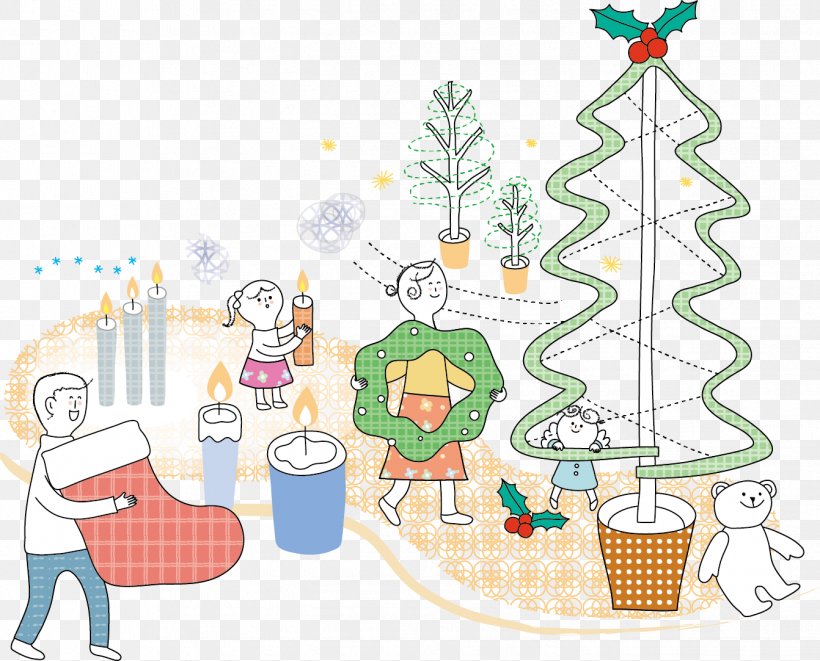 Christmas Cartoon Illustration, PNG, 1342x1083px, Christmas, Animation, Area, Art, Cartoon Download Free