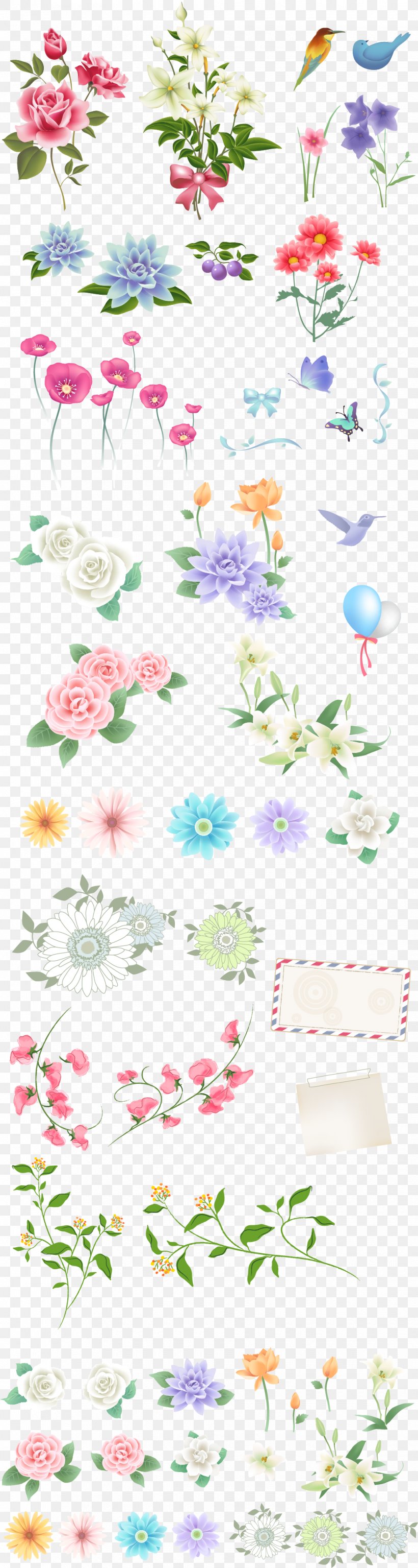 Flower Euclidean Vector Clip Art, PNG, 1030x3857px, Flower, Area, Border, Branch, Flora Download Free