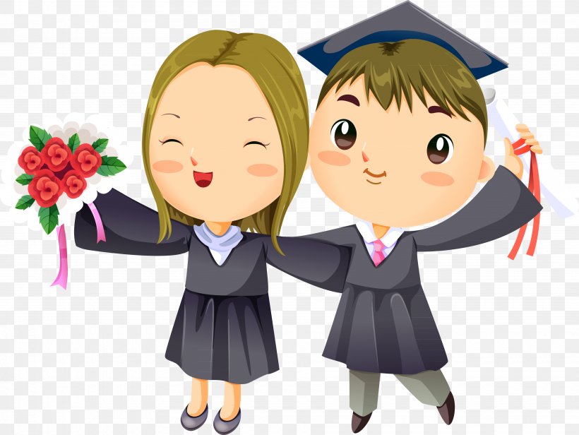 Graduation Ceremony Drawing, PNG, 3700x2782px, Watercolor, Cartoon, Flower, Frame, Heart Download Free