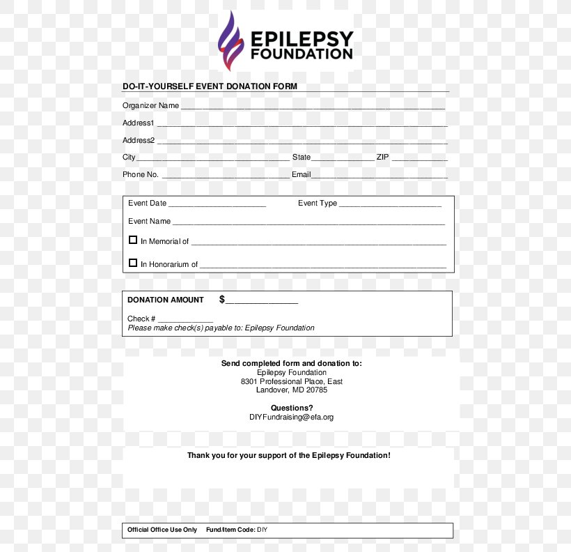 Donation Fundraising Epilepsy Foundation Form Template, PNG, 612x792px, Watercolor, Cartoon, Flower, Frame, Heart Download Free