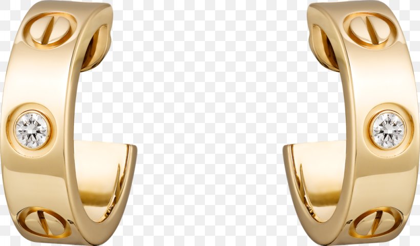 Earring Cartier Jewellery Colored Gold Brilliant, PNG, 1024x600px, Earring, Body Jewellery, Body Jewelry, Brilliant, Carat Download Free