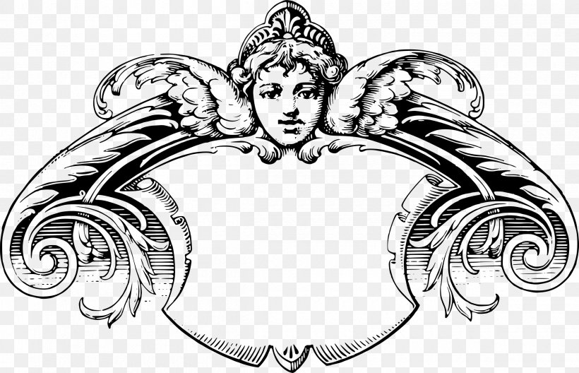 Picture Frames Cherub Clip Art, PNG, 2400x1546px, Picture Frames, Art, Artwork, Black And White, Body Jewelry Download Free