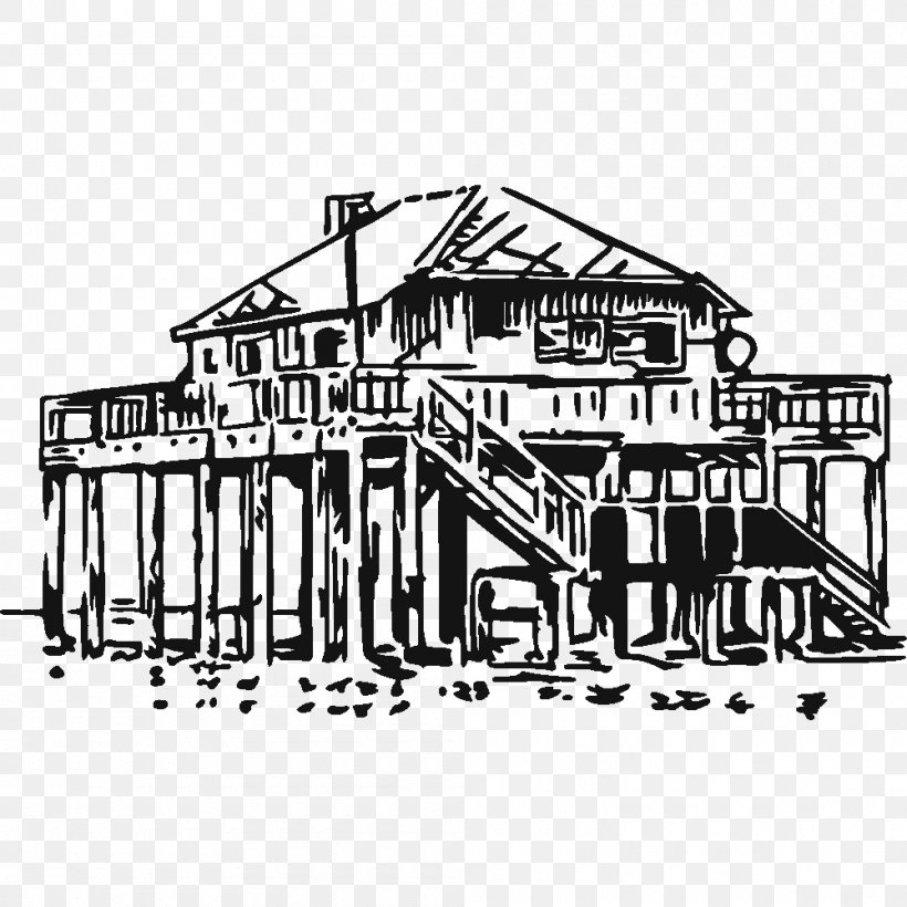 Arcachon Bay Cabane Tchanquée Sticker, PNG, 1000x1000px, Arcachon Bay, Arcachon, Architecture, Art, Black And White Download Free