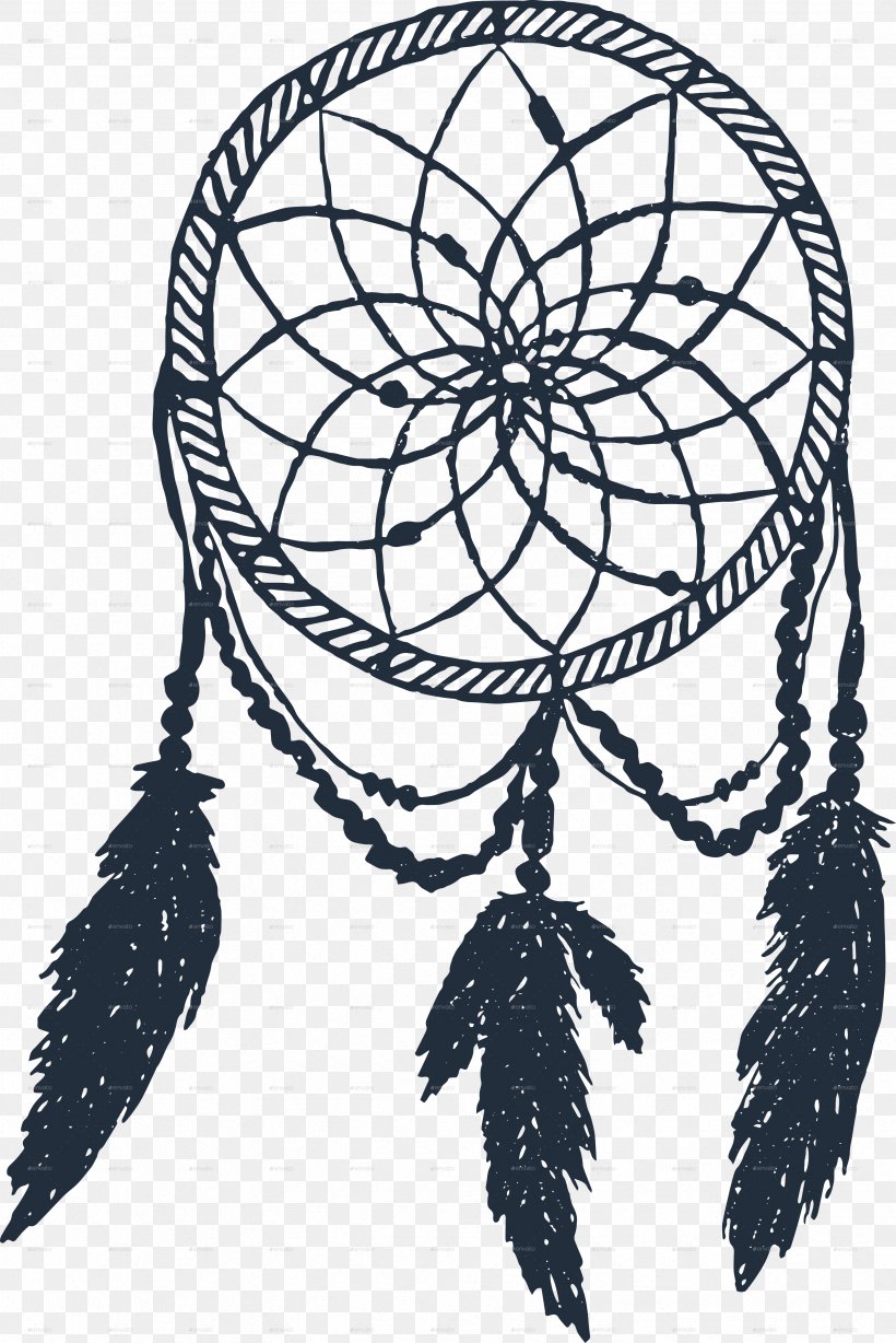 Dreamcatcher Vector Graphics Drawing Illustration Image, PNG, 3337x5000px, Dreamcatcher, Black And White, Branch, Drawing, Dream Download Free