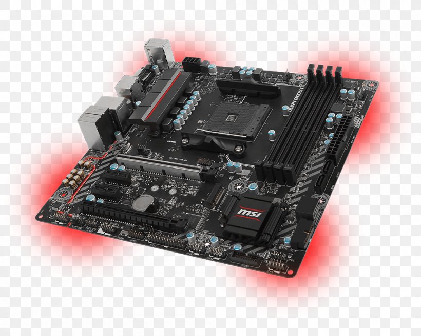 Socket AM4 MicroATX Motherboard MSI B350M MORTAR, PNG, 1000x800px, Socket Am4, Athlon, Atx, Computer, Computer Component Download Free