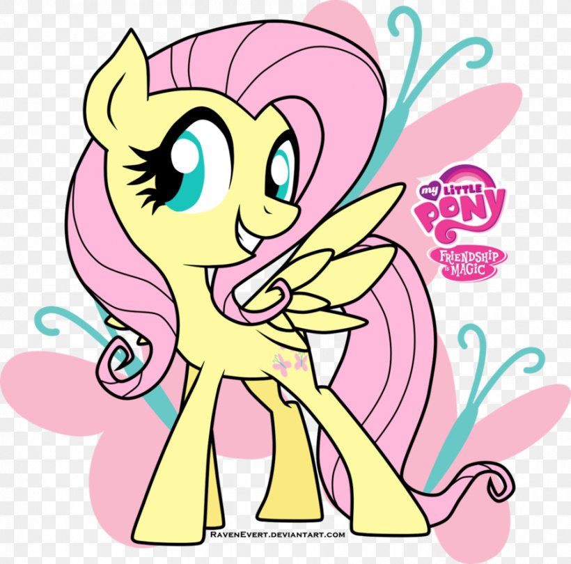 Pony Fluttershy Horse Fan Art, PNG, 899x889px, Watercolor, Cartoon, Flower, Frame, Heart Download Free