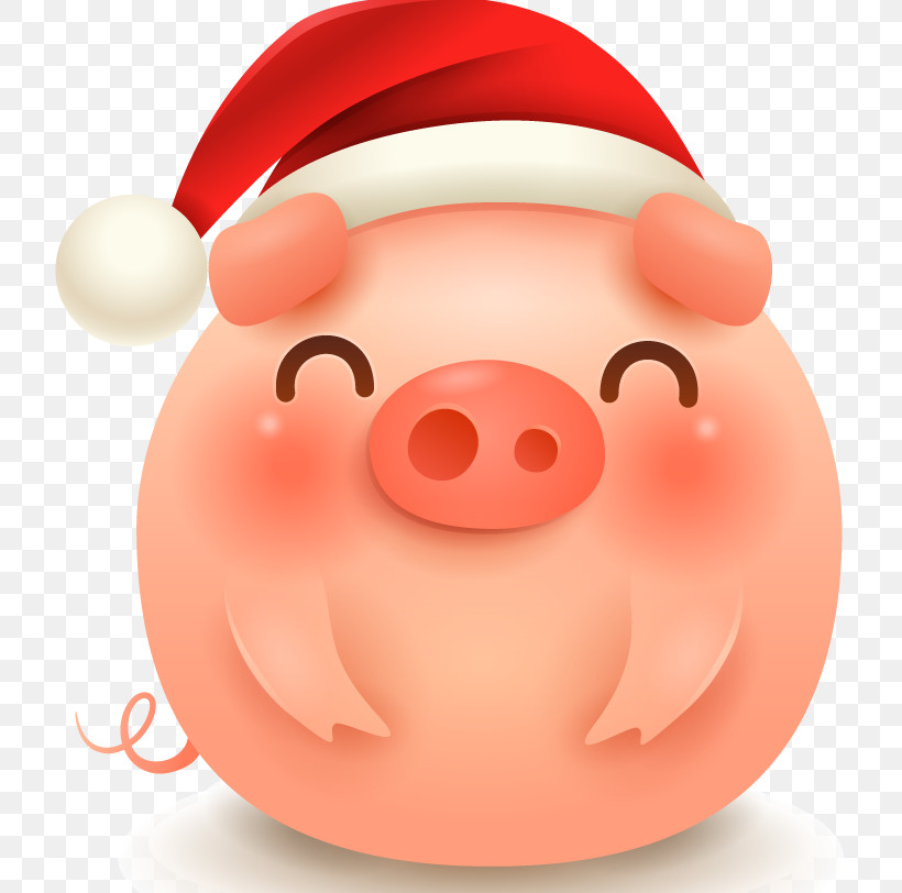 Santa Claus, PNG, 800x812px, Suidae, Cartoon, Livestock, Nose, Pink Download Free