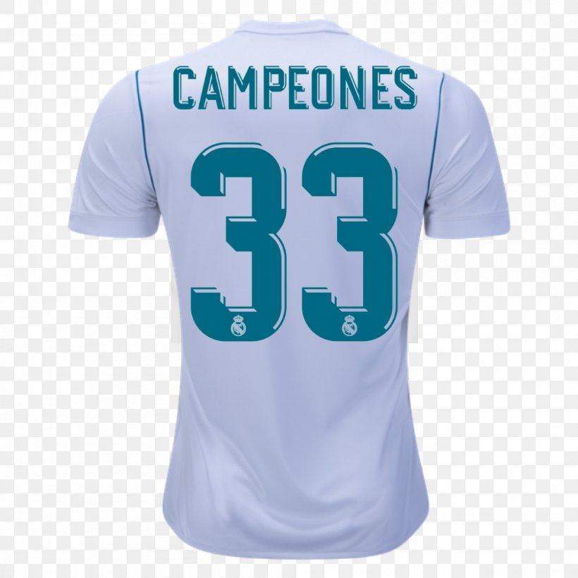 Sports Fan Jersey T-shirt Real Madrid C.F., PNG, 1000x1000px, Sports Fan Jersey, Active Shirt, Brand, Clothing, Electric Blue Download Free