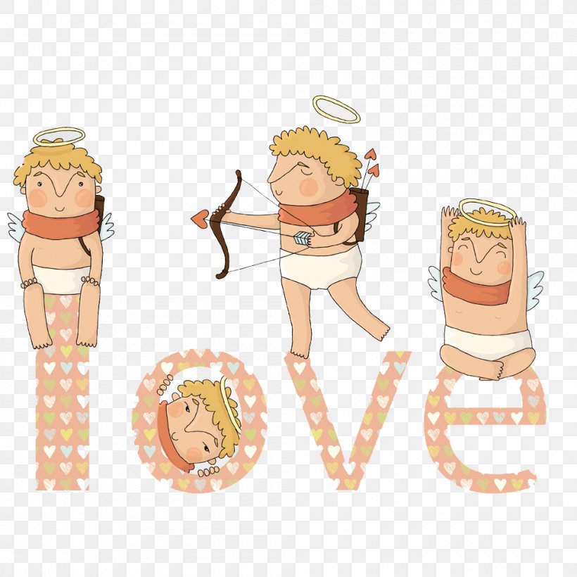 Cupid Heart Illustration, PNG, 1000x1000px, Cupid, Arm, Art, Bow, Cartoon Download Free