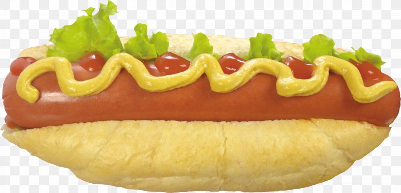 Hot Dog Hamburger Sausage Fast Food, PNG, 3284x1588px, Hot Dog, Chicago Style Hot Dog, Cuisine, Dish, Eating Download Free