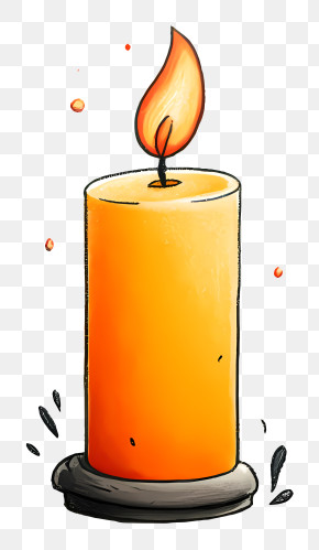 Lit Candle - Simple Candle Illustration PNG