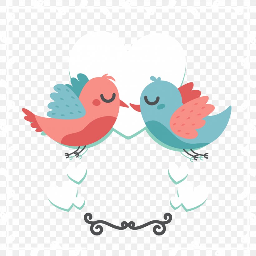 Vector Love Birds, PNG, 1023x1023px, Bird, Beak, Bird Love, Chicken, Clip Art Download Free