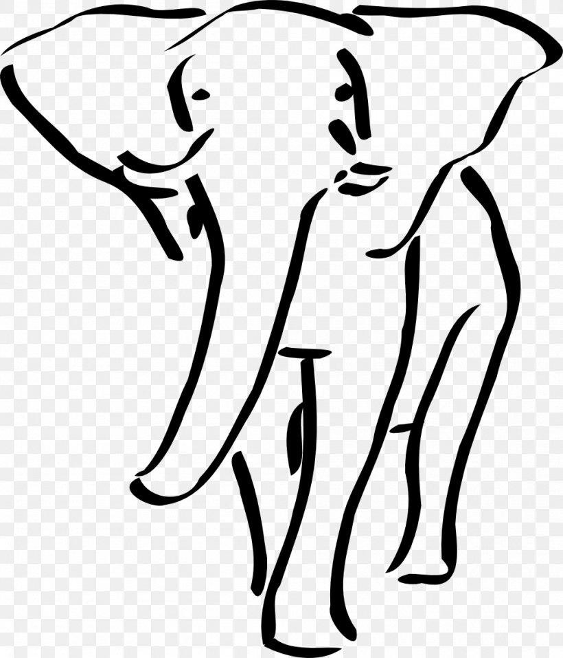 African Elephant Elephantidae Outline Drawing Clip Art, PNG, 999x1167px, African Elephant, Animal, Area, Artwork, Black Download Free