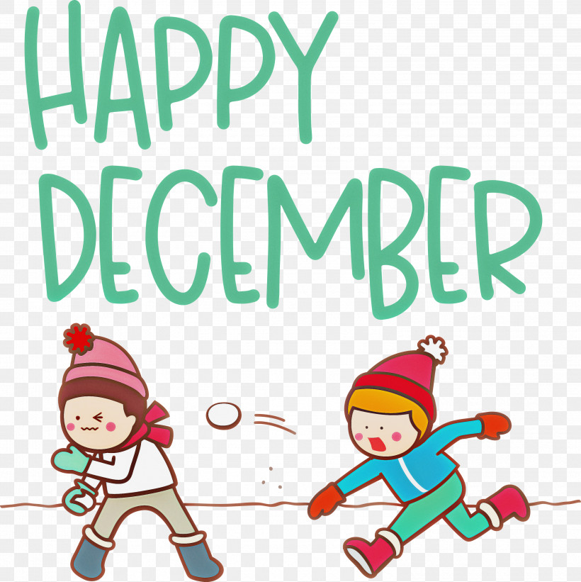 Happy December December, PNG, 2995x3000px, Happy December, Behavior, Cartoon, Character, Christmas Day Download Free