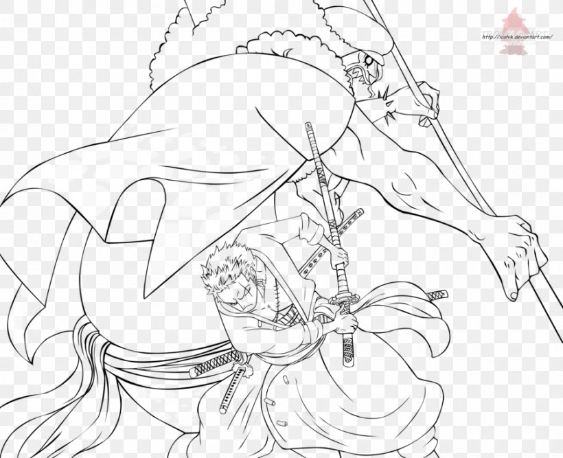 Roronoa Zoro Line Art Drawing One Piece Hody Jones, PNG, 900x733px, Roronoa Zoro, Area, Art, Artwork, Black And White Download Free