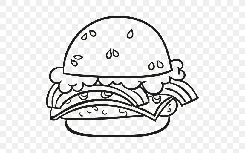 Hamburger Fizzy Drinks Fast Food Junk Food, PNG, 512x512px, Hamburger, Area, Art, Black, Black And White Download Free