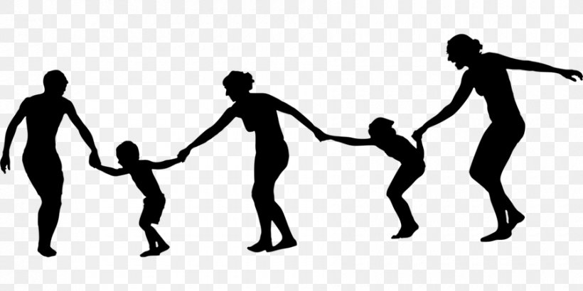Silhouette Holding Hands Clip Art, PNG, 900x450px, Silhouette, Area, Arm, Black And White, Child Download Free