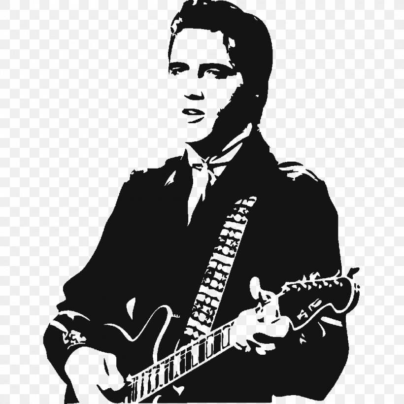 Elvis Presley Stencil Mural Wall Decal Silhouette, PNG, 1000x1000px, Watercolor, Cartoon, Flower, Frame, Heart Download Free