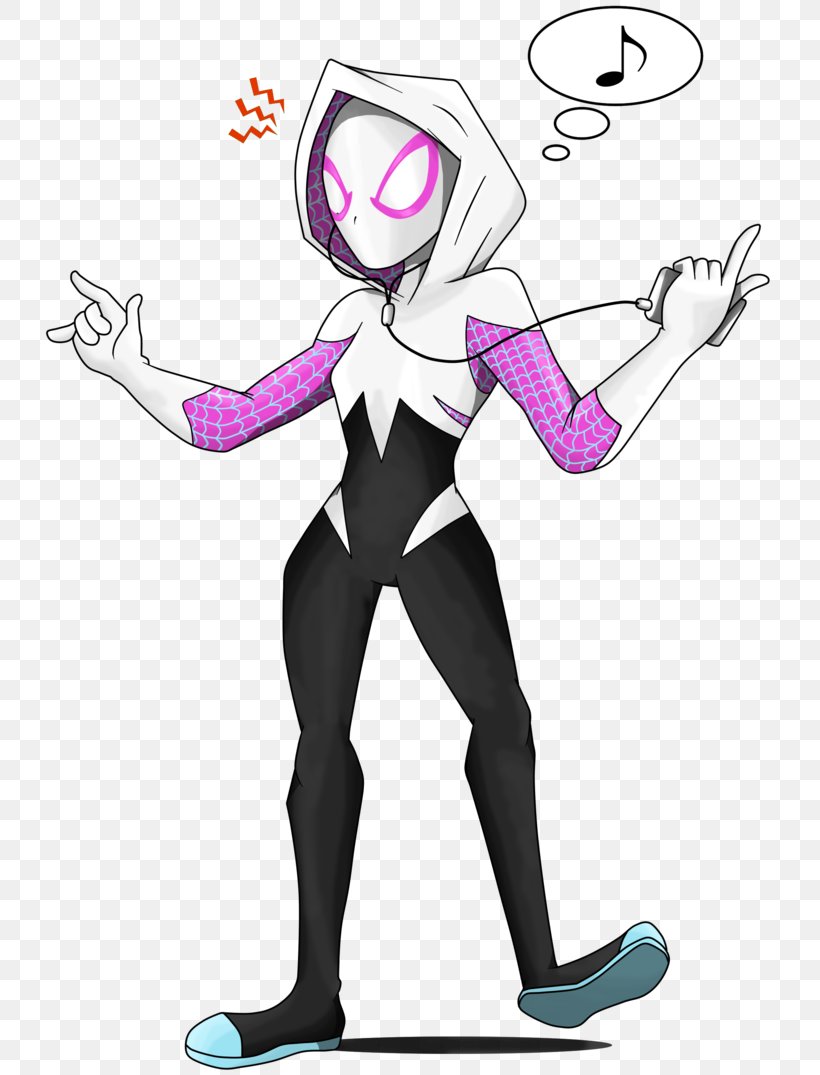 Gwen Stacy Spider-Man Female Art Spider-Gwen, PNG, 743x1075px, Watercolor, Cartoon, Flower, Frame, Heart Download Free