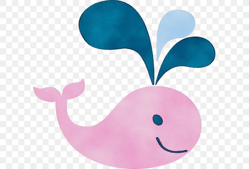 Pink Whale Marine Mammal Turquoise Cetacea, PNG, 600x559px, Watercolor, Cetacea, Marine Mammal, Paint, Pink Download Free