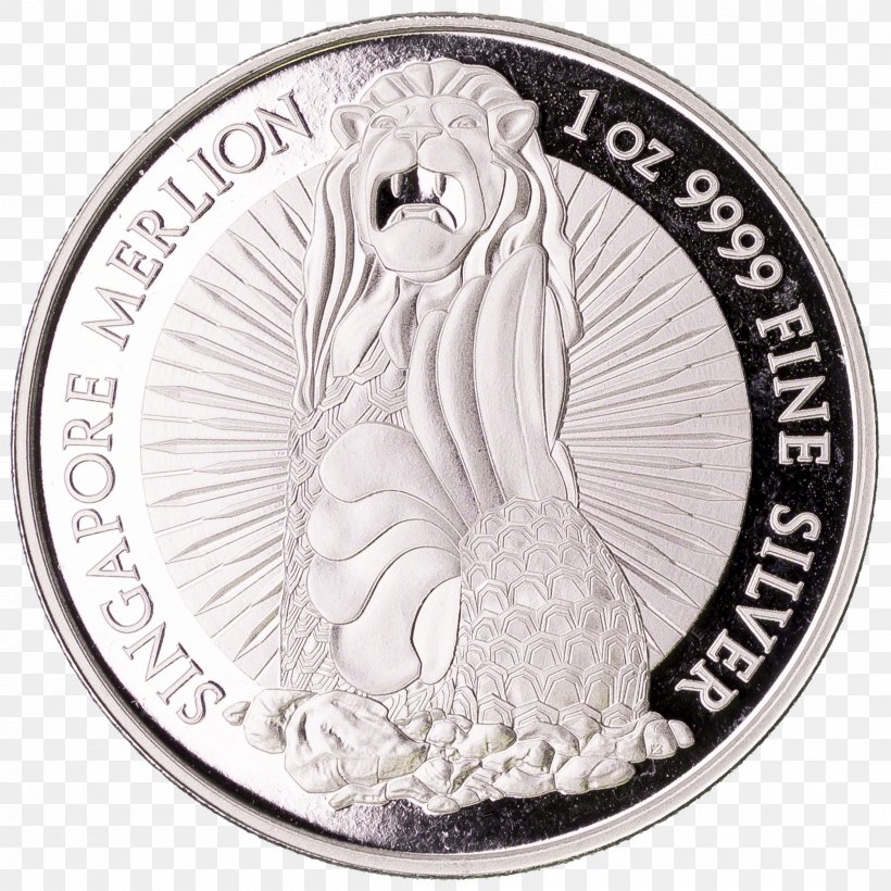 Silver Coin Silver Coin Merlion Metal, PNG, 2400x2400px, Silver, Bullion, Bullionstar, Coin, Company Download Free