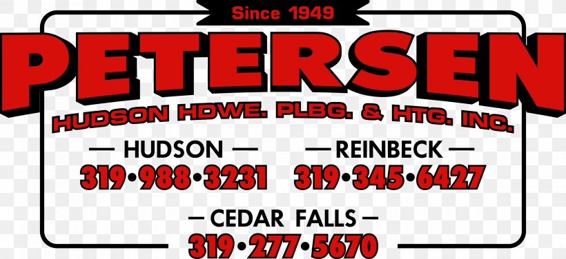 Cedar Falls Hudson Hardware Plumbing & Heating HVAC Central Heating, PNG, 3300x1516px, Cedar Falls, Air Conditioning, Area, Banner, Brand Download Free