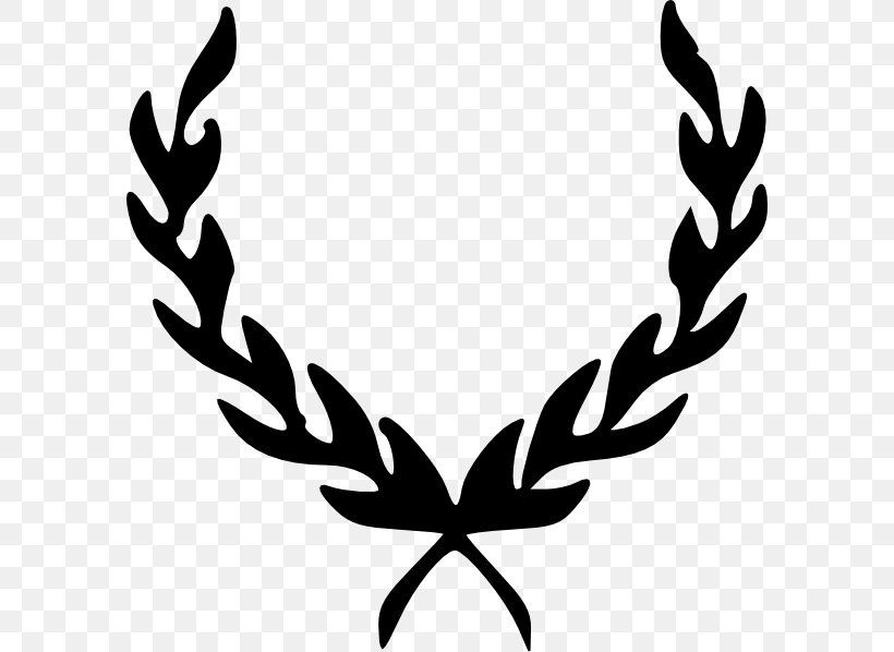 Laurel Wreath Download Bay Laurel Clip Art, PNG, 588x598px, Laurel Wreath, Antler, Artwork, Bay Laurel, Black And White Download Free