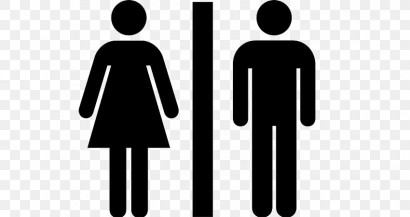 Public Toilet Female Gender Symbol, PNG, 850x450px, Public Toilet, Bathroom, Black And White, Brand, Communication Download Free
