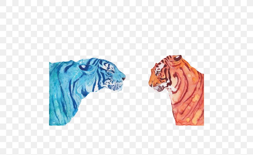 Tiger Felidae Watercolor Painting Lion, PNG, 502x502px, Tiger, Big Cat, Big Cats, Carnivoran, Cat Like Mammal Download Free