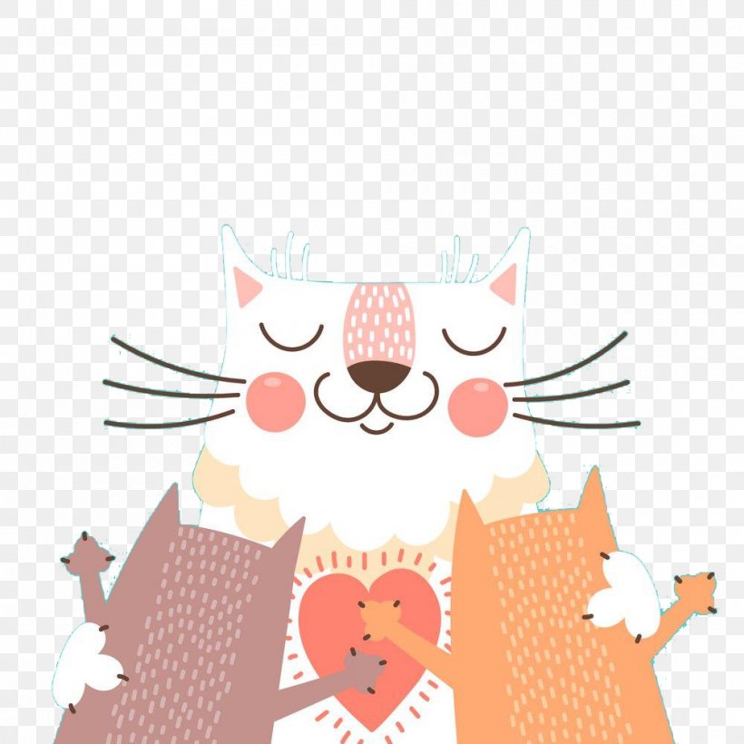 Cat Kitten Illustration, PNG, 1000x1000px, Cat, Art, Carnivoran, Cartoon, Cat Like Mammal Download Free