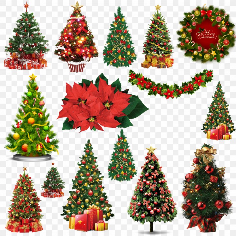 Christmas Tree Clip Art, PNG, 2800x2800px, Santa Claus, Christmas, Christmas Decoration, Christmas Ornament, Christmas Tree Download Free
