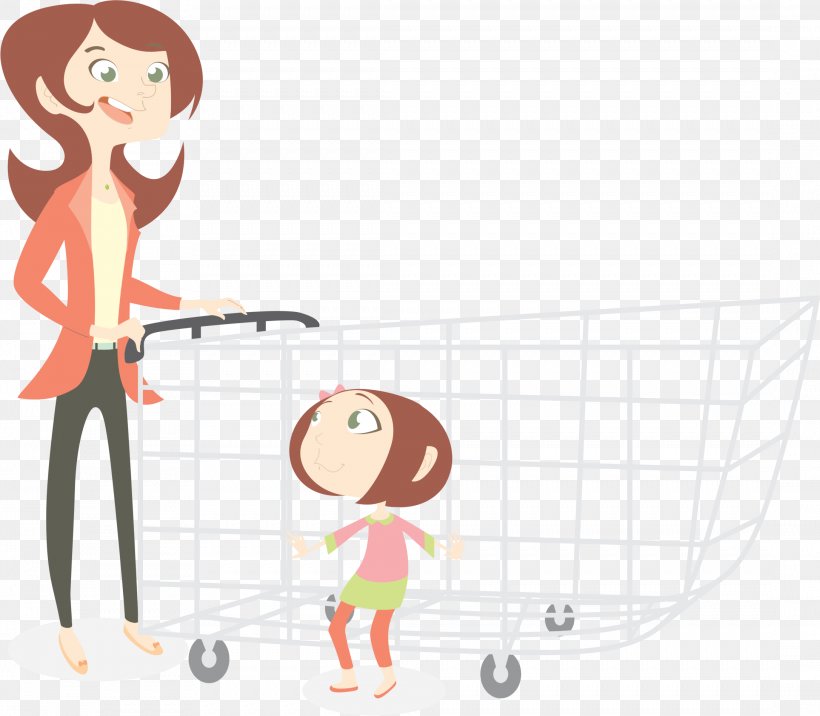 Mother Shopping Cart Daughter Clip Art, PNG, 2173x1900px, Watercolor, Cartoon, Flower, Frame, Heart Download Free