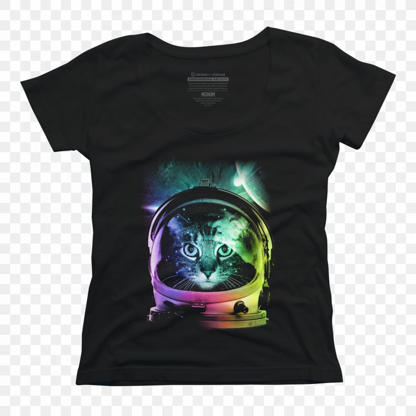 T-shirt Cat Kitten Hoodie Astronaut, PNG, 2400x2400px, Tshirt, Astronaut, Black, Bluza, Brand Download Free