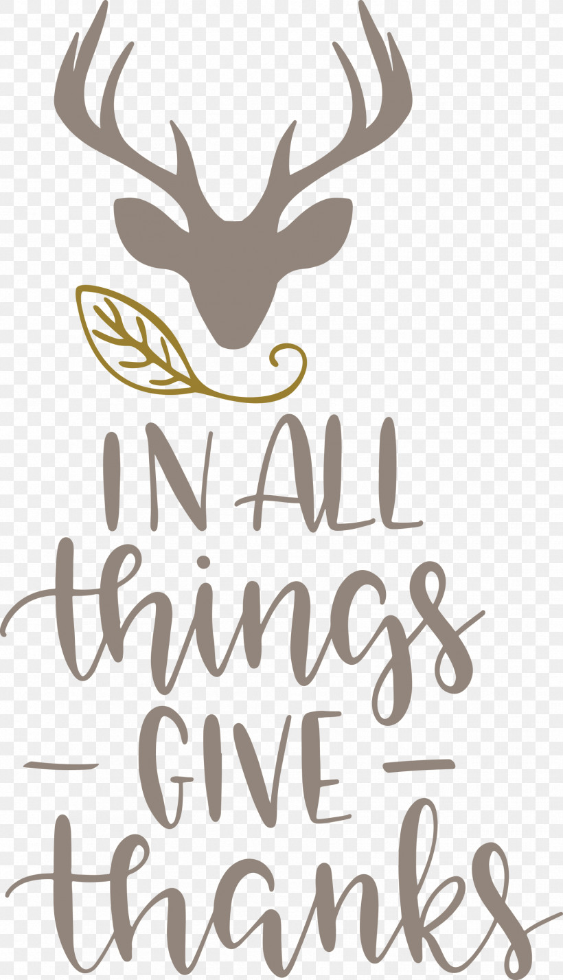 Give Thanks Thanksgiving, PNG, 1723x3000px, Give Thanks, Antler, Biology, Calligraphy, Deer Download Free
