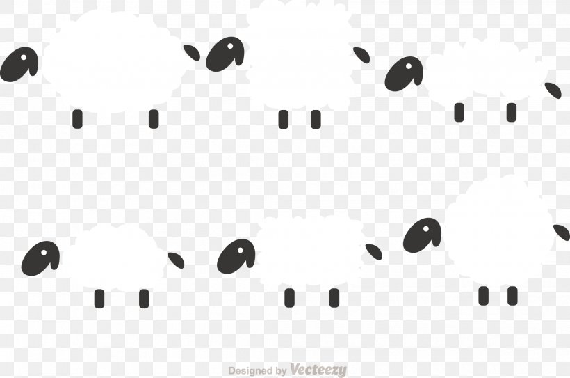 Sheep Designer Pattern, PNG, 2086x1382px, Sheep, Area, Black, Black And White, Designer Download Free