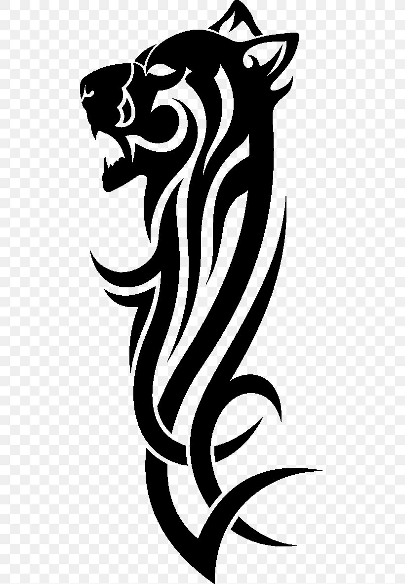 Tiger Lion Leopard Tattoo Cougar, PNG, 496x1181px, Tiger, American Tribal Style Belly Dance, Art, Black And