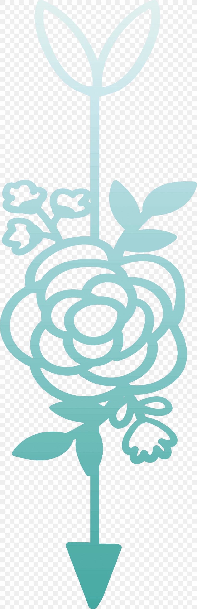 Boho Arrow Flower Arrow, PNG, 970x3000px, Boho Arrow, Aqua, Flower Arrow, Leaf, Plant Download Free